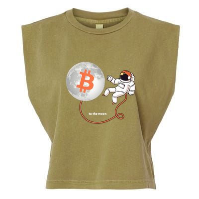 Moon Bitcoin Cryptocurrency Crypto Digital Currency Garment-Dyed Women's Muscle Tee