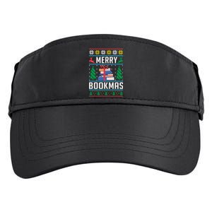 Merry Bookmas Christmas Holiday Book Lover Xmas Adult Drive Performance Visor