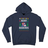 Merry Bookmas Christmas Holiday Book Lover Xmas Hoodie