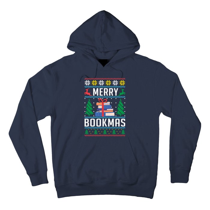 Merry Bookmas Christmas Holiday Book Lover Xmas Hoodie