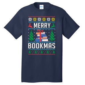 Merry Bookmas Christmas Holiday Book Lover Xmas Tall T-Shirt