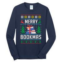 Merry Bookmas Christmas Holiday Book Lover Xmas Tall Long Sleeve T-Shirt