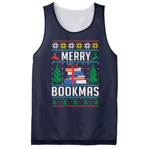 Merry Bookmas Christmas Holiday Book Lover Xmas Mesh Reversible Basketball Jersey Tank