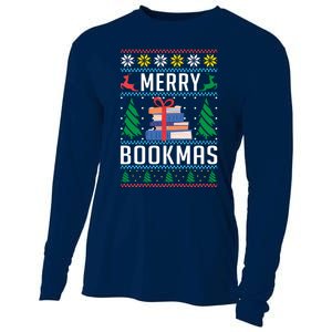 Merry Bookmas Christmas Holiday Book Lover Xmas Cooling Performance Long Sleeve Crew