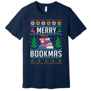 Merry Bookmas Christmas Holiday Book Lover Xmas Premium T-Shirt