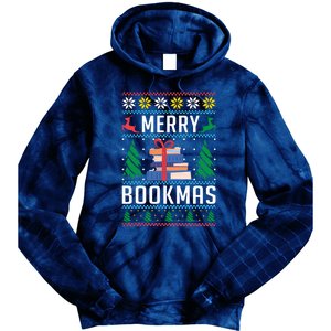 Merry Bookmas Christmas Holiday Book Lover Xmas Tie Dye Hoodie