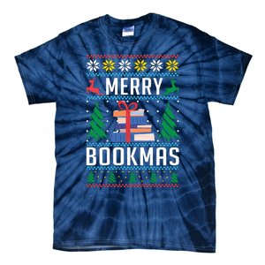 Merry Bookmas Christmas Holiday Book Lover Xmas Tie-Dye T-Shirt