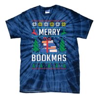 Merry Bookmas Christmas Holiday Book Lover Xmas Tie-Dye T-Shirt