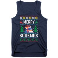 Merry Bookmas Christmas Holiday Book Lover Xmas Tank Top