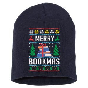 Merry Bookmas Christmas Holiday Book Lover Xmas Short Acrylic Beanie