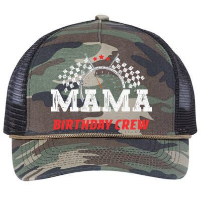 Mama Birthday Crew Race Car Racing Car Driver Retro Rope Trucker Hat Cap