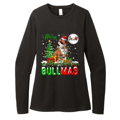 Merry Bullmas Cute Santa Reindeer Bulldog Xmas Owner Lover Gift Womens CVC Long Sleeve Shirt