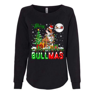 Merry Bullmas Cute Santa Reindeer Bulldog Xmas Owner Lover Gift Womens California Wash Sweatshirt