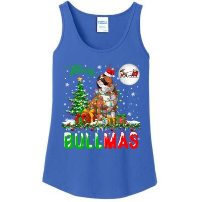 Merry Bullmas Cute Santa Reindeer Bulldog Xmas Owner Lover Gift Ladies Essential Tank