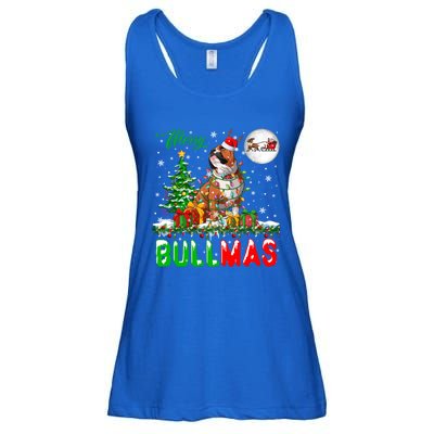 Merry Bullmas Cute Santa Reindeer Bulldog Xmas Owner Lover Gift Ladies Essential Flowy Tank