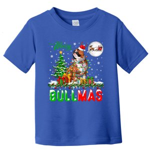 Merry Bullmas Cute Santa Reindeer Bulldog Xmas Owner Lover Gift Toddler T-Shirt