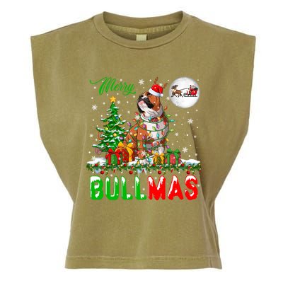 Merry Bullmas Cute Santa Reindeer Bulldog Xmas Owner Lover Gift Garment-Dyed Women's Muscle Tee