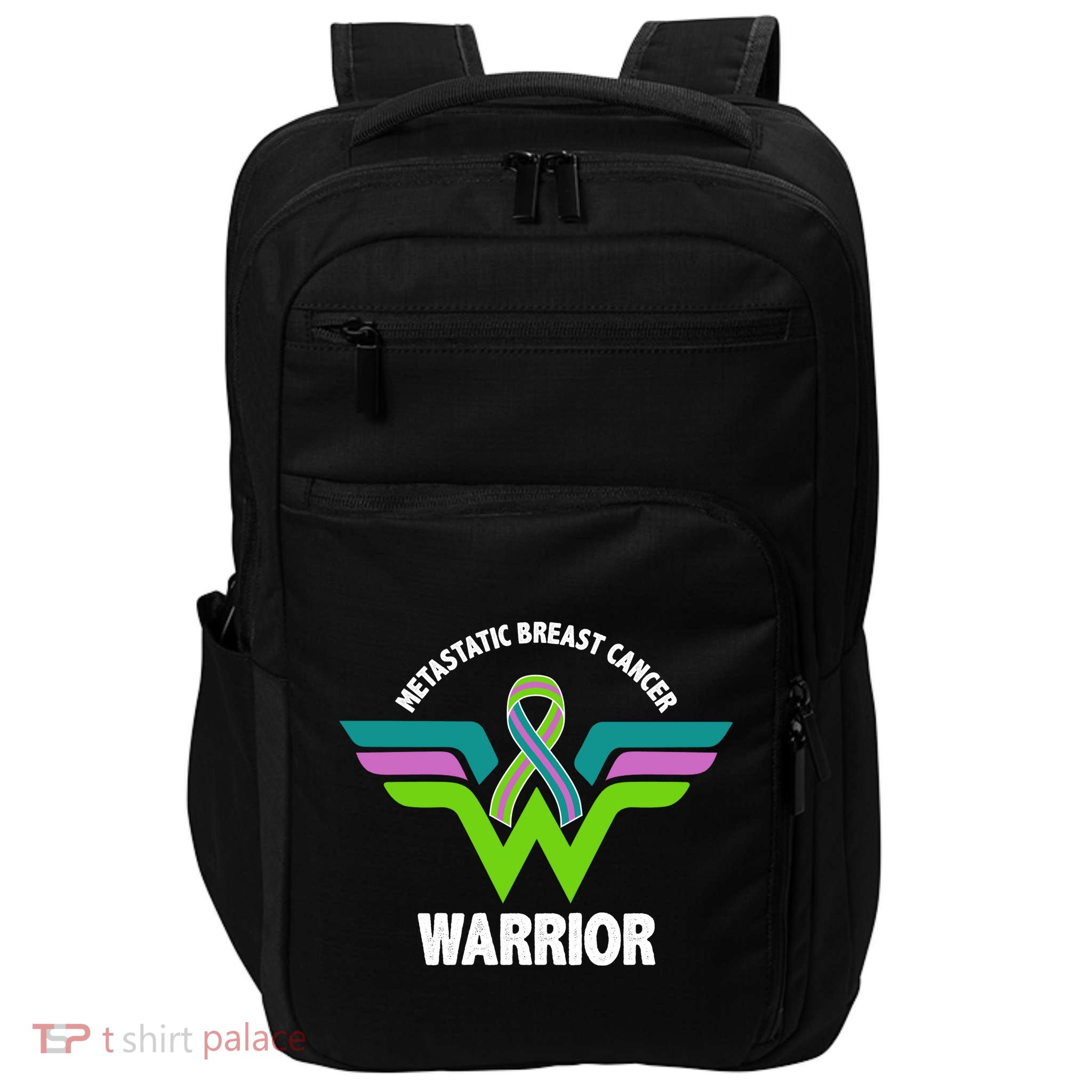 Metastatic Breast Cancer Warrior Ribbon Impact Tech Backpack