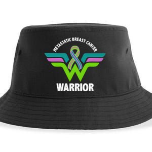 Metastatic Breast Cancer Warrior Ribbon Sustainable Bucket Hat