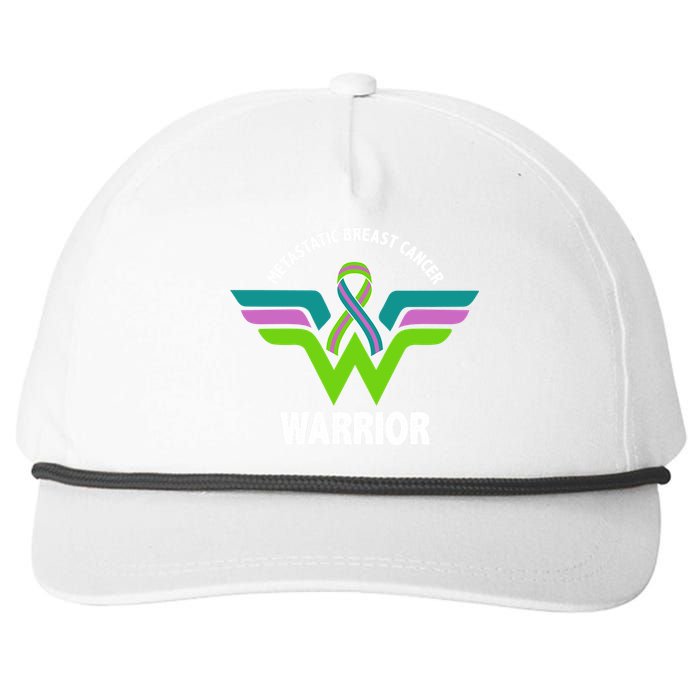 Metastatic Breast Cancer Warrior Ribbon Snapback Five-Panel Rope Hat