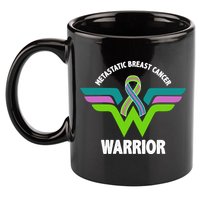 Metastatic Breast Cancer Warrior Ribbon 11oz C Handle Ceramic Mug