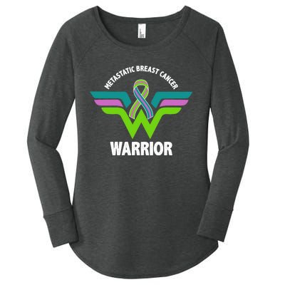 Metastatic Breast Cancer Warrior Ribbon Women's Perfect Tri Tunic Long Sleeve Shirt