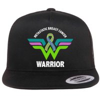 Metastatic Breast Cancer Warrior Ribbon Flat Bill Trucker Hat