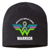 Metastatic Breast Cancer Warrior Ribbon Sustainable Beanie