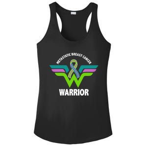 Metastatic Breast Cancer Warrior Ribbon Ladies PosiCharge Competitor Racerback Tank