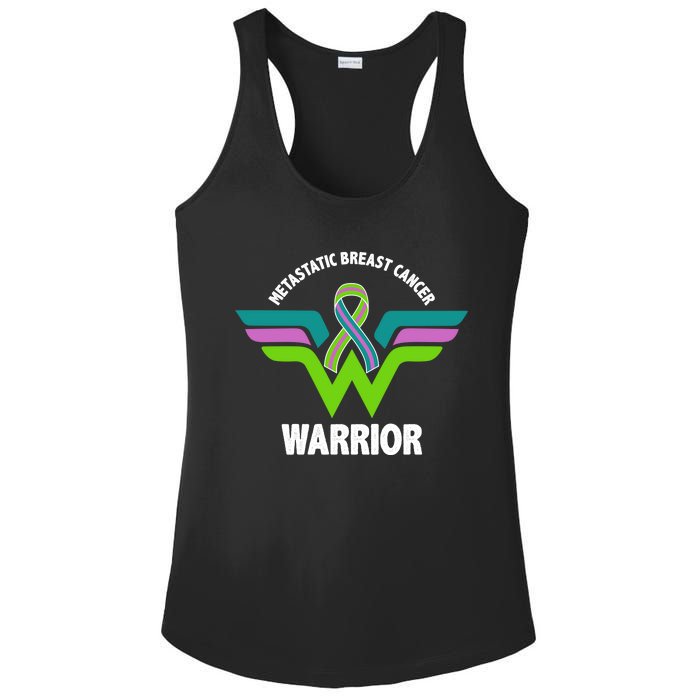 Metastatic Breast Cancer Warrior Ribbon Ladies PosiCharge Competitor Racerback Tank