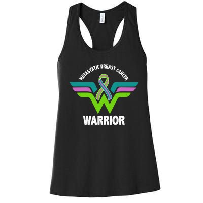 Metastatic Breast Cancer Warrior Ribbon Women's Racerback Tank