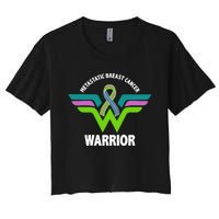 Metastatic Breast Cancer Warrior Ribbon Women's Crop Top Tee