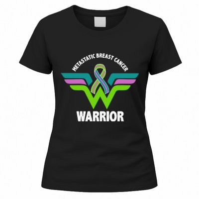 Metastatic Breast Cancer Warrior Ribbon Women's T-Shirt