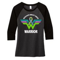 Metastatic Breast Cancer Warrior Ribbon Women's Tri-Blend 3/4-Sleeve Raglan Shirt