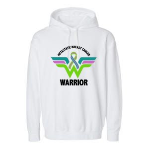 Metastatic Breast Cancer Warrior Ribbon Garment-Dyed Fleece Hoodie