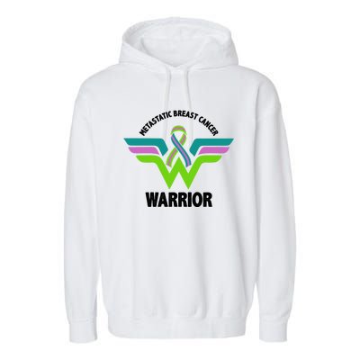 Metastatic Breast Cancer Warrior Ribbon Garment-Dyed Fleece Hoodie