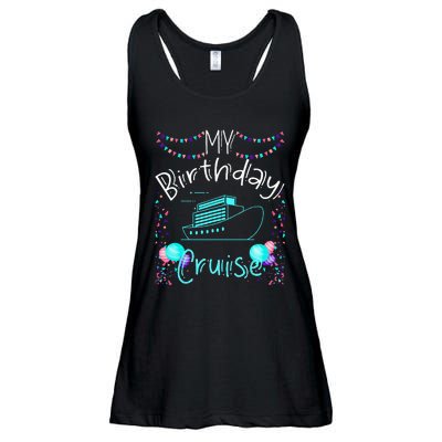 My Birthday Cruise Ship Party Funny Onboard Birthday Squad Ladies Essential Flowy Tank