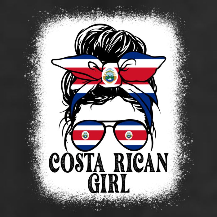 Messy Bun Costa Rica Flag Costa Rican S Gift 7 Panel Mesh Trucker Snapback Hat