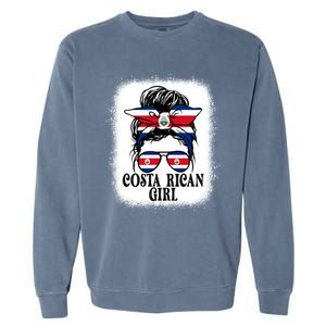 Messy Bun Costa Rica Flag Costa Rican S Gift Garment-Dyed Sweatshirt