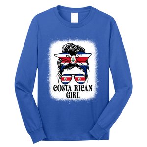 Messy Bun Costa Rica Flag Costa Rican S Gift Long Sleeve Shirt