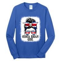 Messy Bun Costa Rica Flag Costa Rican S Gift Tall Long Sleeve T-Shirt