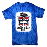 Messy Bun Costa Rica Flag Costa Rican S Gift Tie-Dye T-Shirt