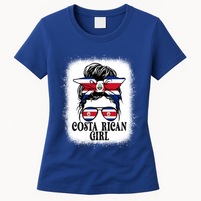 Messy Bun Costa Rica Flag Costa Rican S Gift Womens T-Shirt