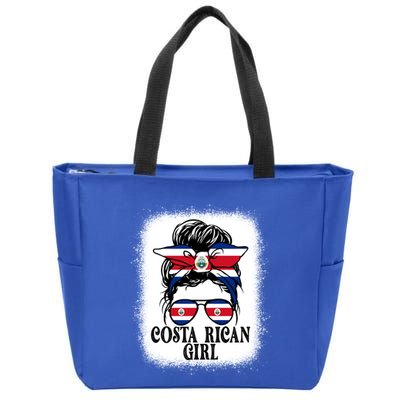 Messy Bun Costa Rica Flag Costa Rican S Gift Zip Tote Bag