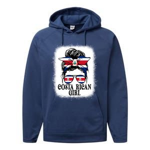 Messy Bun Costa Rica Flag Costa Rican S Gift Performance Fleece Hoodie