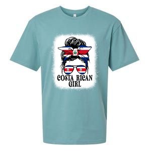 Messy Bun Costa Rica Flag Costa Rican S Gift Sueded Cloud Jersey T-Shirt