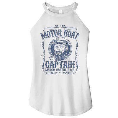 Motor Boat Captain Funny Pontoon Boating Motor Boatin Lake Women’s Perfect Tri Rocker Tank