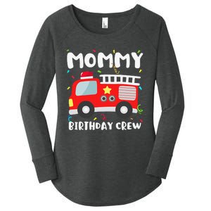 Mommy Birthday Crew Fire Truck Party Firefighter Mom Mama Women's Perfect Tri Tunic Long Sleeve Shirt