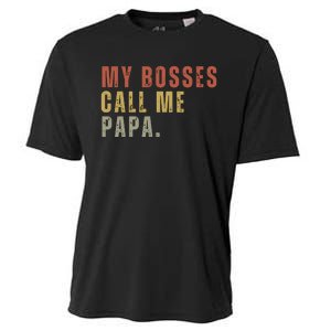 My Boss Calls Me Papa Family Daddy Father Cooling Performance Crew T-Shirt