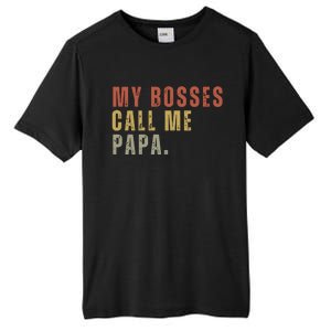 My Boss Calls Me Papa Family Daddy Father Tall Fusion ChromaSoft Performance T-Shirt